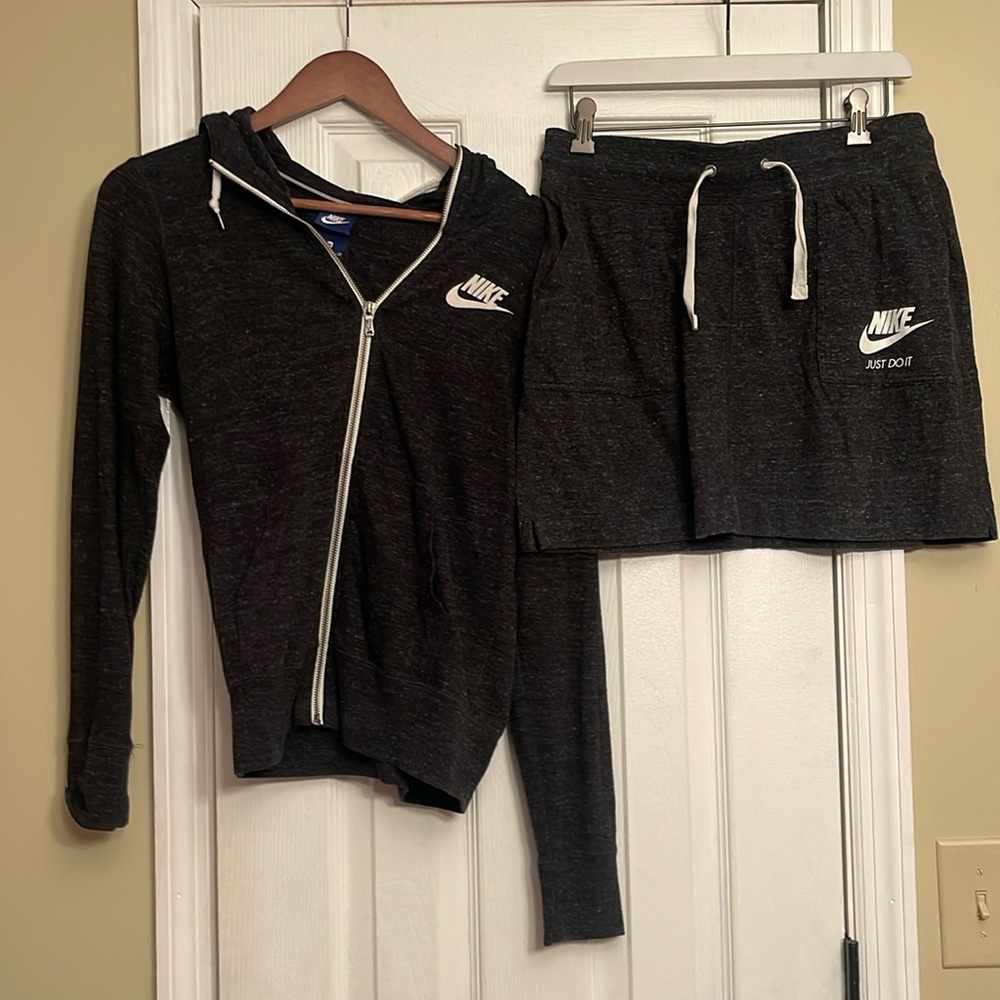 Authentic Nike Gray Jacket Coat Medium Skirt Set … - image 1